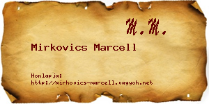 Mirkovics Marcell névjegykártya